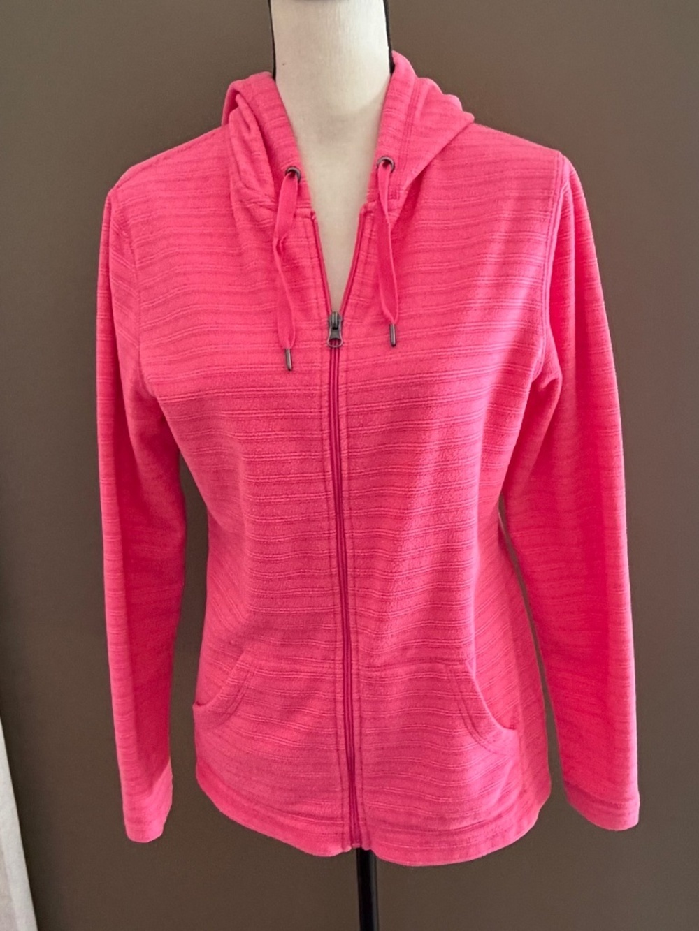 Women's Hot Pink Super Soft Fleece Hoodie, Pockets, Size Medium